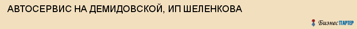 АВТОСЕРВИС НА ДЕМИДОВСКОЙ, ИП ШЕЛЕНКОВА, Тула