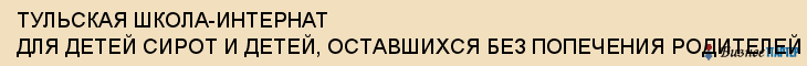 ТУЛЬСКАЯ ШКОЛА-ИНТЕРНАТ ДЛЯ ДЕТЕЙ СИРОТ И ДЕТЕЙ, ОСТАВШИХСЯ БЕЗ ПОПЕЧЕНИЯ РОДИТЕЛЕЙ ОБЛАСТНАЯ, ГОУ, Тула