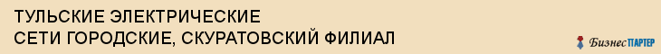 ТУЛЬСКИЕ ЭЛЕКТРИЧЕСКИЕ СЕТИ ГОРОДСКИЕ, СКУРАТОВСКИЙ ФИЛИАЛ, Тула