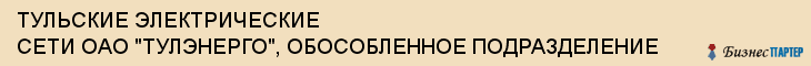 ТУЛЬСКИЕ ЭЛЕКТРИЧЕСКИЕ СЕТИ ОАО "ТУЛЭНЕРГО", ОБОСОБЛЕННОЕ ПОДРАЗДЕЛЕНИЕ, Тула